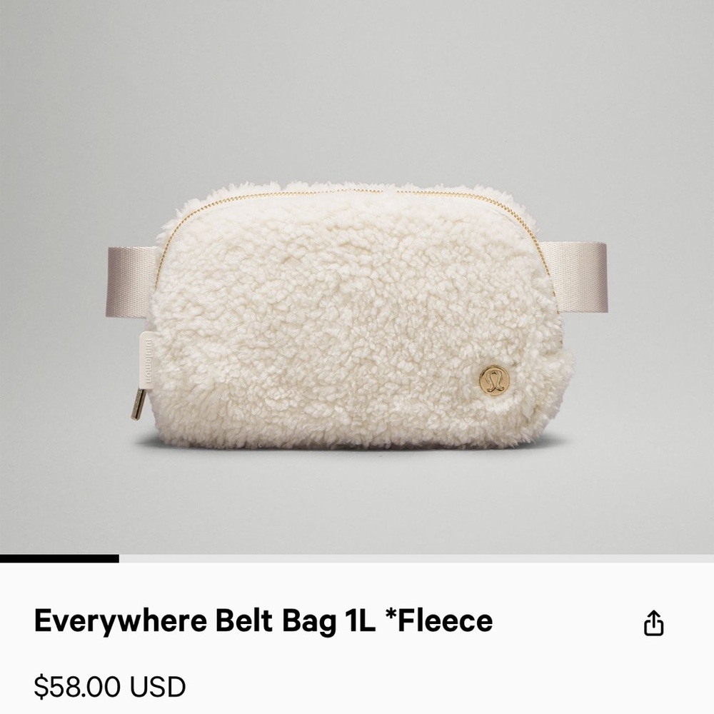 lululemon fleece belt bag white opal